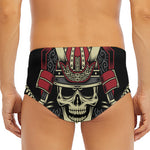Samurai Warrior Skull Print Men's Triangle Swim Briefs