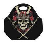 Samurai Warrior Skull Print Neoprene Lunch Bag