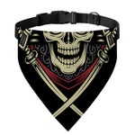 Samurai Warrior Skull Print Over The Collar Dog Bandana