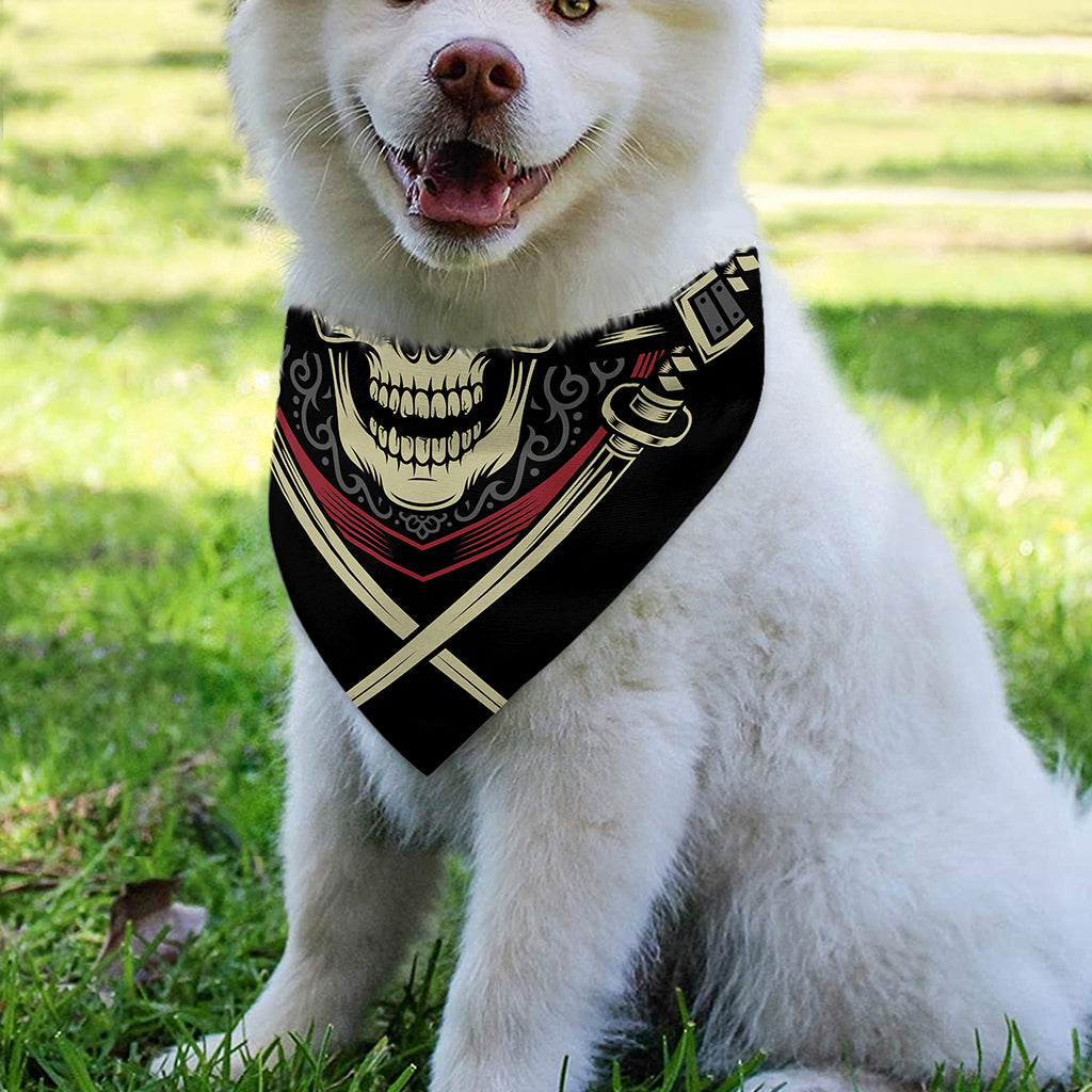 Samurai Warrior Skull Print Over The Collar Dog Bandana