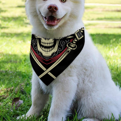 Samurai Warrior Skull Print Over The Collar Dog Bandana