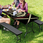 Samurai Warrior Skull Print Picnic Table Cover