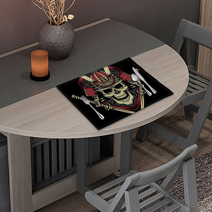 Samurai Warrior Skull Print Placemat