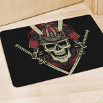 Samurai Warrior Skull Print Polyester Doormat