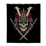 Samurai Warrior Skull Print Polyester Shower Curtain
