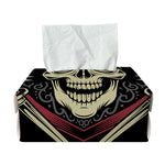 Samurai Warrior Skull Print Rectangle Tissue Box Cover
