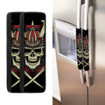Samurai Warrior Skull Print Refrigerator Handle Covers