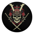 Samurai Warrior Skull Print Round Blanket