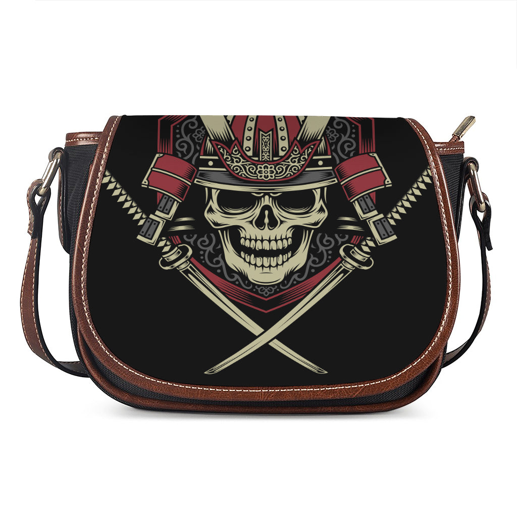 Samurai Warrior Skull Print Saddle Bag