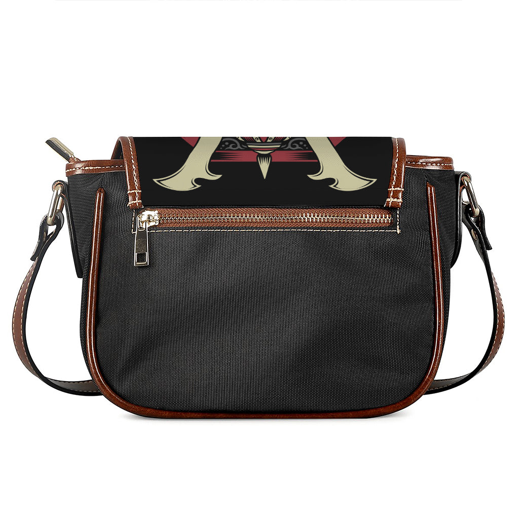 Samurai Warrior Skull Print Saddle Bag
