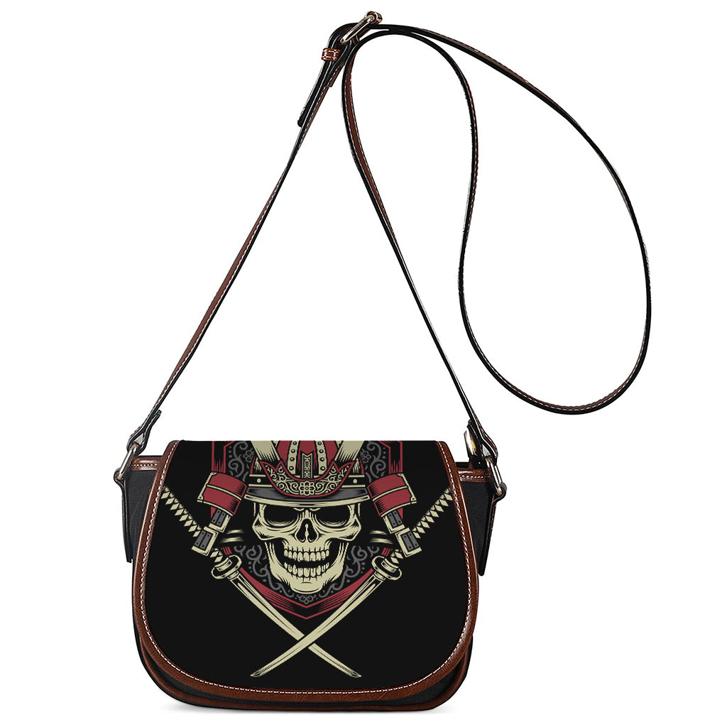 Samurai Warrior Skull Print Saddle Bag