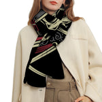 Samurai Warrior Skull Print Scarf