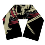 Samurai Warrior Skull Print Scarf