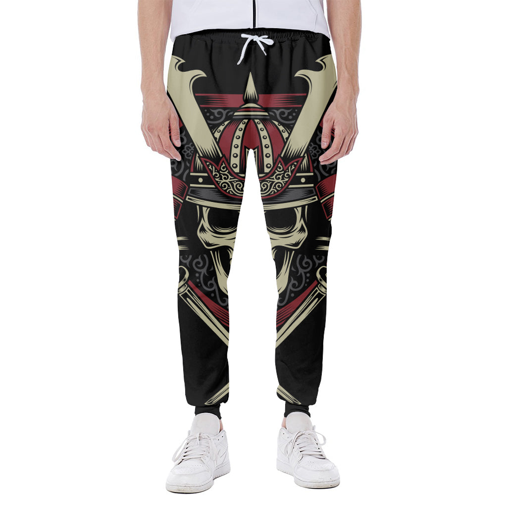 Samurai Warrior Skull Print Scuba Joggers