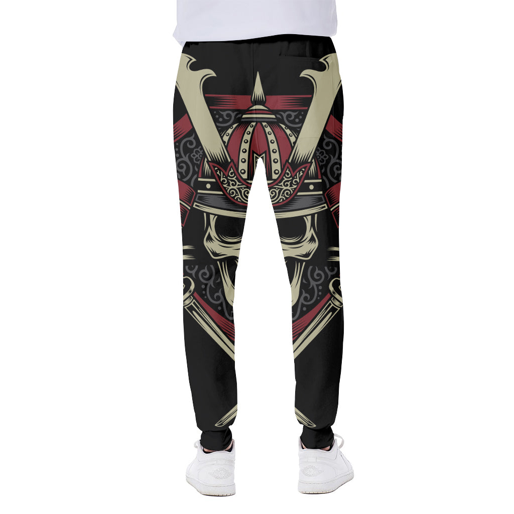 Samurai Warrior Skull Print Scuba Joggers