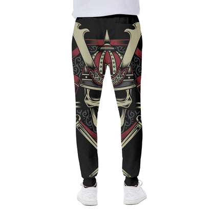 Samurai Warrior Skull Print Scuba Joggers