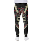 Samurai Warrior Skull Print Scuba Joggers