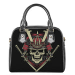 Samurai Warrior Skull Print Shoulder Handbag