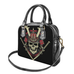 Samurai Warrior Skull Print Shoulder Handbag