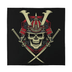 Samurai Warrior Skull Print Silk Bandana