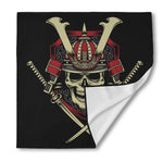 Samurai Warrior Skull Print Silk Bandana