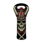 Samurai Warrior Skull Print Single Neoprene Wine Tote