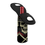 Samurai Warrior Skull Print Single Neoprene Wine Tote