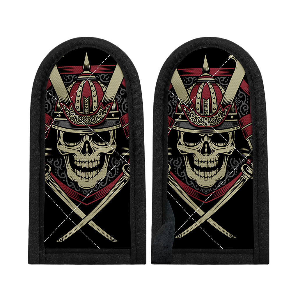 Samurai Warrior Skull Print Skillet Handle Cover