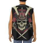 Samurai Warrior Skull Print Sleeveless Baseball Jersey