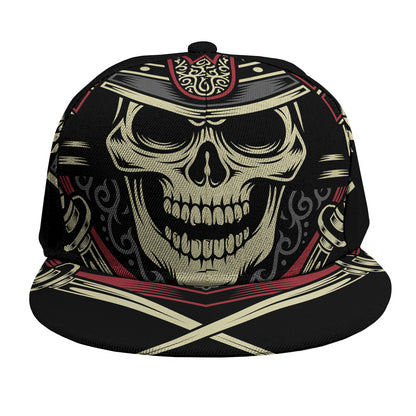 Samurai Warrior Skull Print Snapback Cap