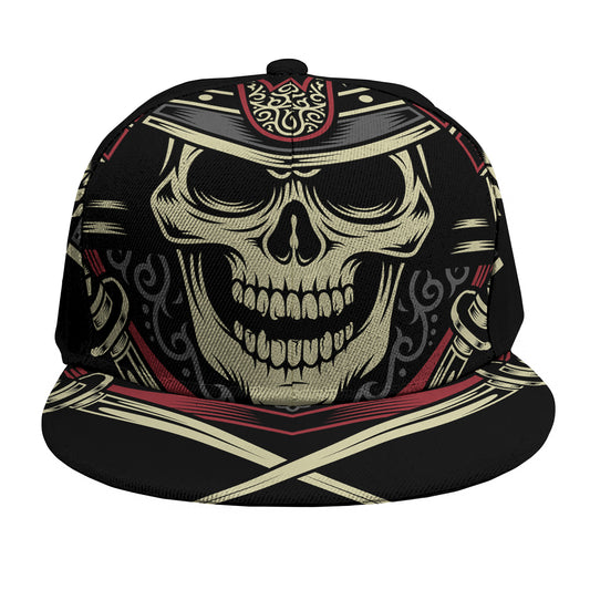 Samurai Warrior Skull Print Snapback Cap