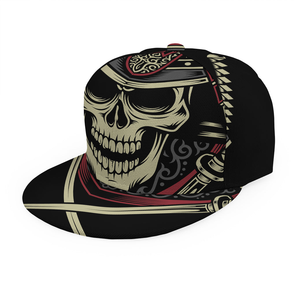 Samurai Warrior Skull Print Snapback Cap