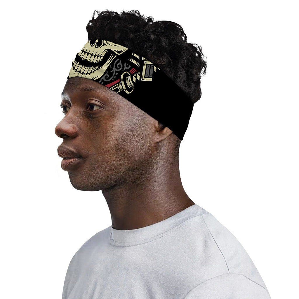 Samurai Warrior Skull Print Sports Headband