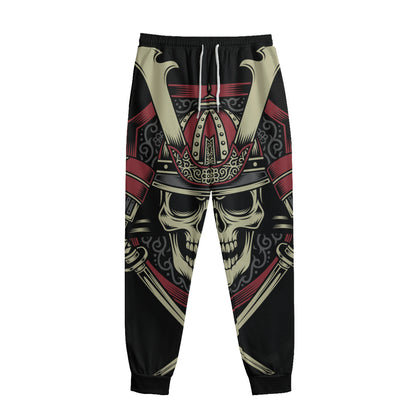 Samurai Warrior Skull Print Sweatpants