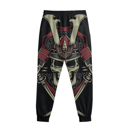 Samurai Warrior Skull Print Sweatpants