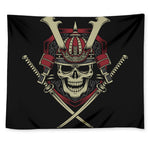 Samurai Warrior Skull Print Tapestry