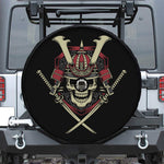 Samurai Warrior Skull Print Tire Cover With Camera Hole
