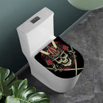 Samurai Warrior Skull Print Toilet Lid Cover