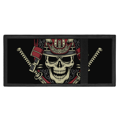 Samurai Warrior Skull Print Trifold Wallet