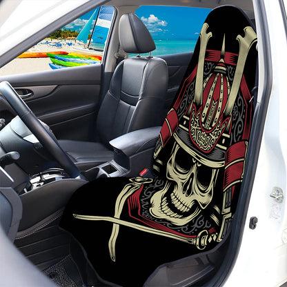 Samurai Warrior Skull Print Waterproof Car Seat Cover