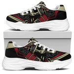 Samurai Warrior Skull Print White Chunky Shoes