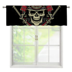 Samurai Warrior Skull Print Window Valance