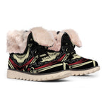 Samurai Warrior Skull Print Winter Boots