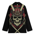 Samurai Warrior Skull Print Women's Blazer