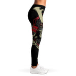 Samurai Warrior Skull Print Women's Leggings