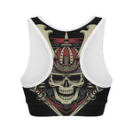 Samurai Warrior Skull Print Women's Sports Bra