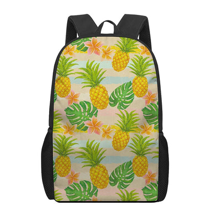 Sand Beach Pineapple Pattern Print 17 Inch Backpack