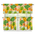 Sand Beach Pineapple Pattern Print 3 Piece Kitchen Curtains