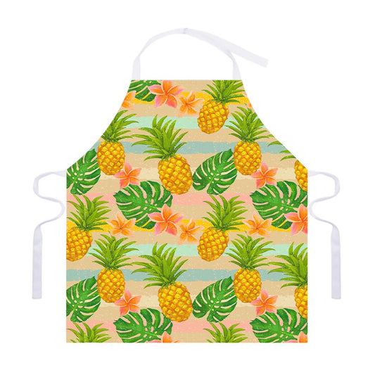 Sand Beach Pineapple Pattern Print Adjustable Apron