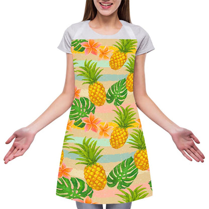 Sand Beach Pineapple Pattern Print Adjustable Apron